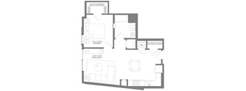 A floor plan of a house with labeled rooms.
