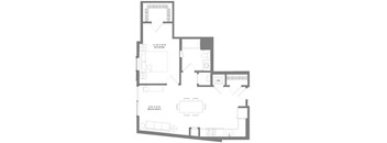A floor plan of a house with labeled rooms.