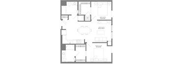 A floor plan of a house with labeled rooms such as "Dining Room" and "Kitchen".