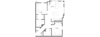 A black and white image of a floor plan for a building.