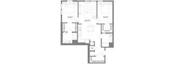 A floor plan of a house with labeled rooms.