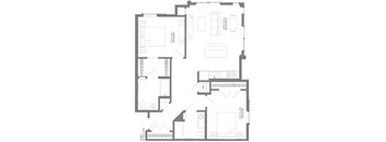 A black and white image of a floor plan for a building.