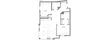 A floor plan of a house with labeled rooms.