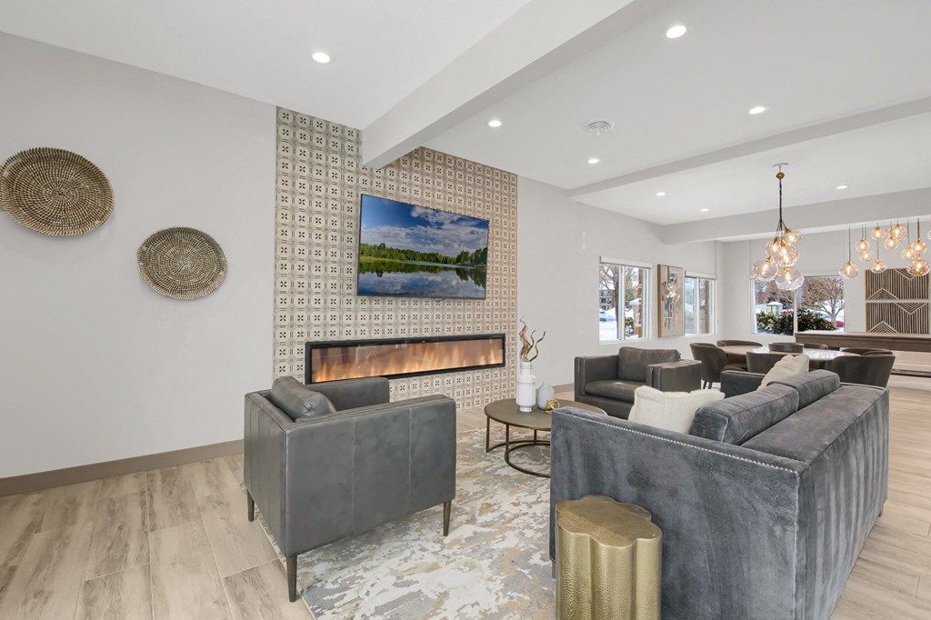 Resident lounge fireplace