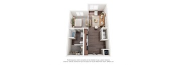 bedroom floor plan of a 2103 sq ft  apartment