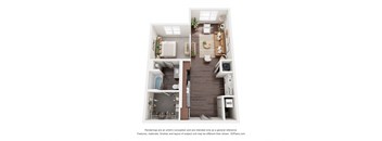 bedroom floor plan of a 2103 sq ft  apartments