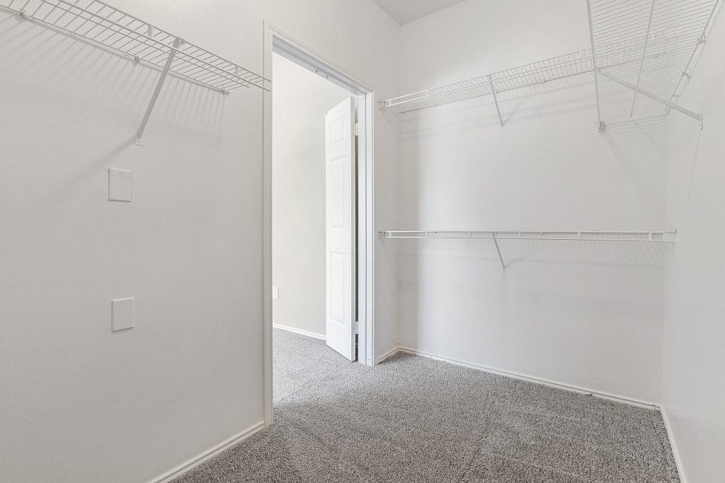 Spacious walk-In closets