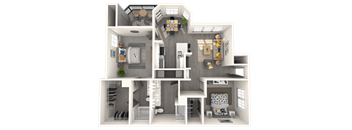 a floor plan of a 3 bedroom apartment