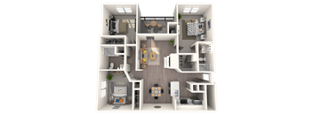 a floor plan of a 3 bedroom apartment