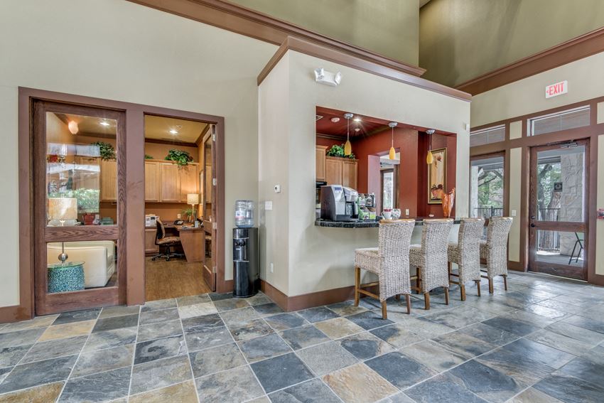 the lobby at the bradley braddock road station apartments