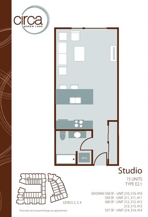 floor plan of a studio apartment