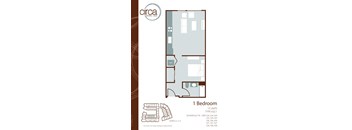 floor plan of a 1 bedroom apartment