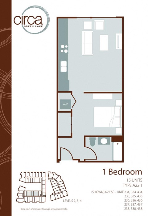 floor plan of a 1 bedroom apartment