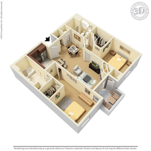 Plan E - 2 bed 2 bath 1086 SQFT floorplan Plan E - 2 bed 2 bath 1086 SQFT floorplan