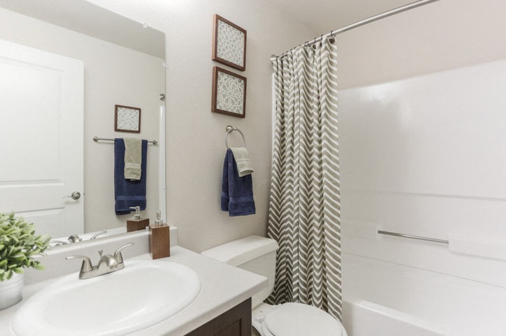 a bathroom with a shower and a sink and a toilet