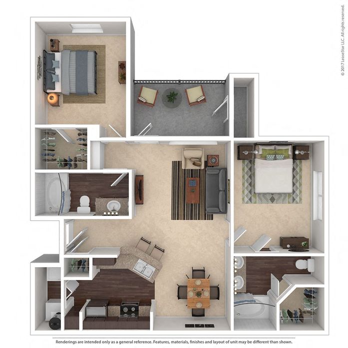 B2 2 Bed 2 Bath floor plan