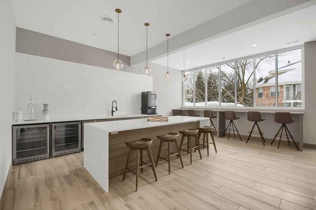 Resident lounge with entertaining kitchen