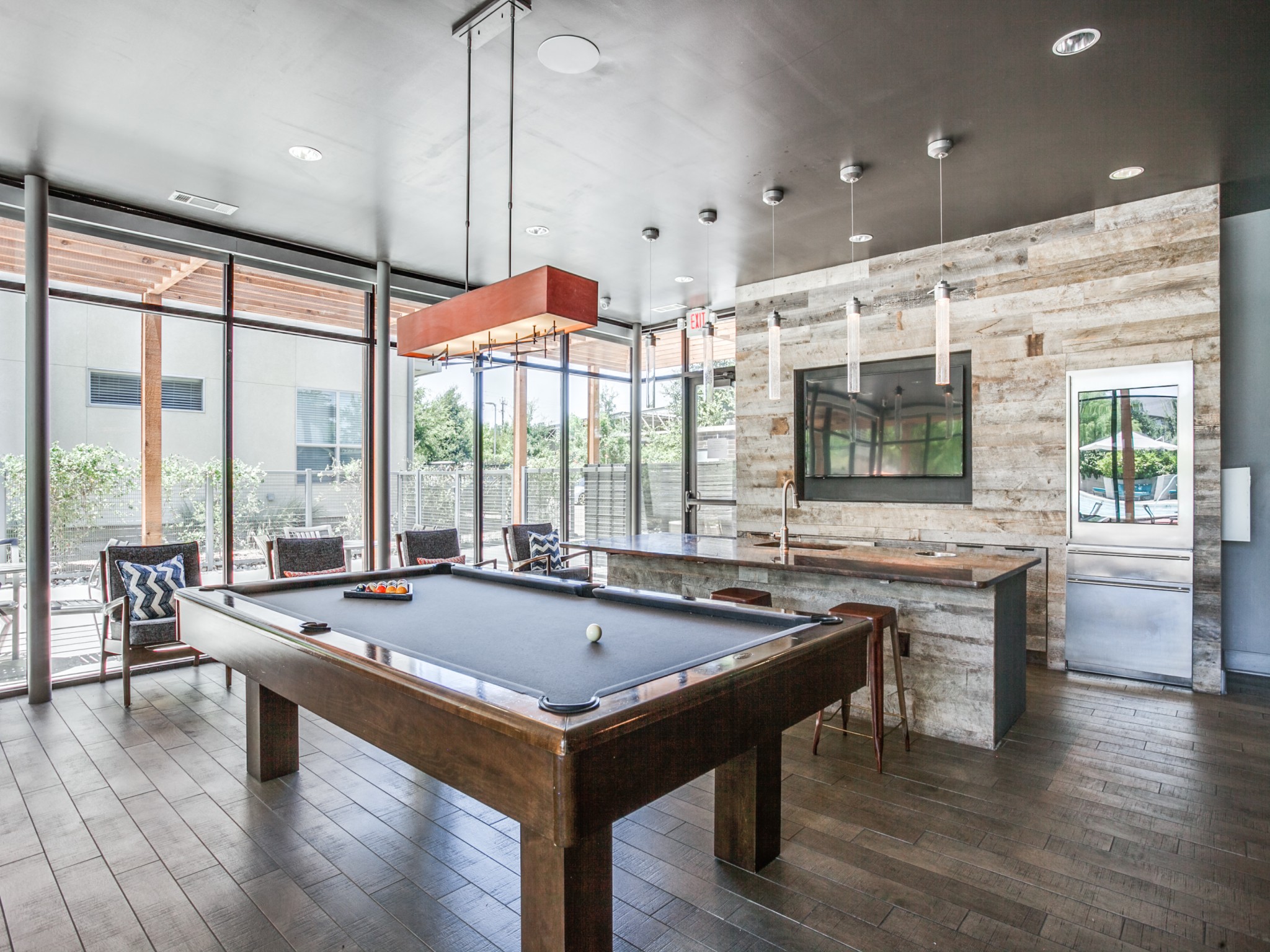pool table in clubhouse