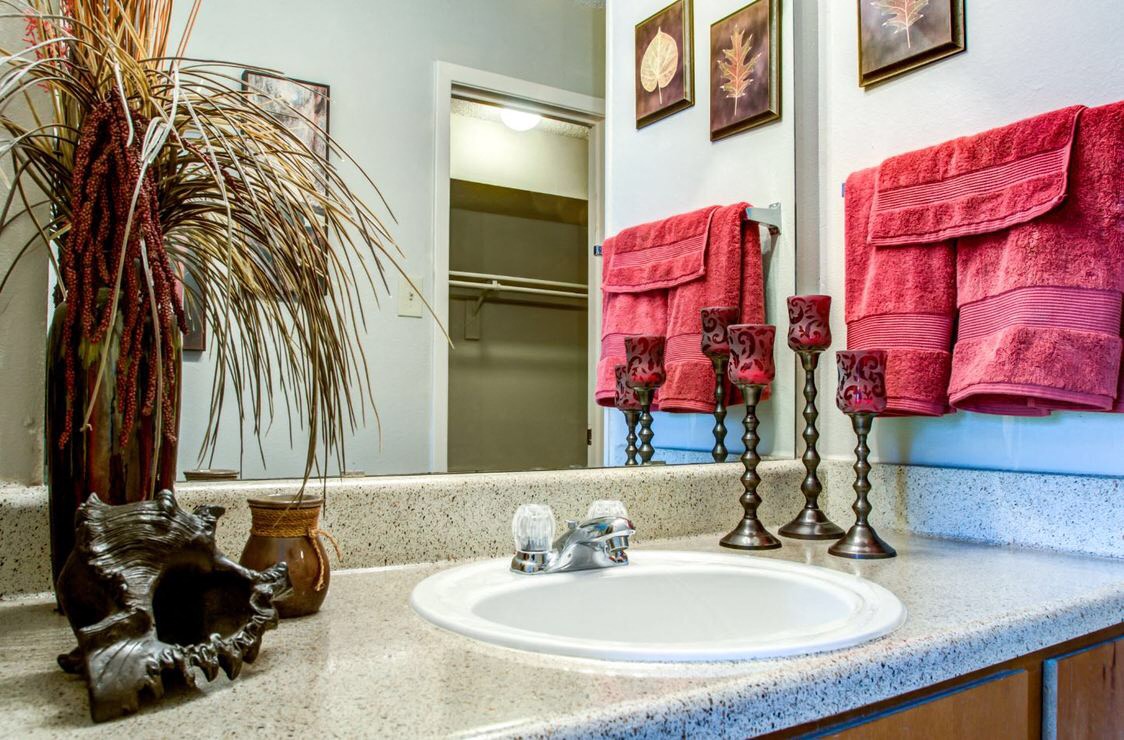 bathroom with updated countertops