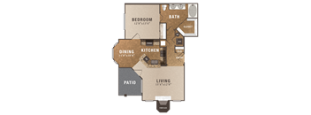 A1, 1 br, 1 ba, 850 sq. ft.