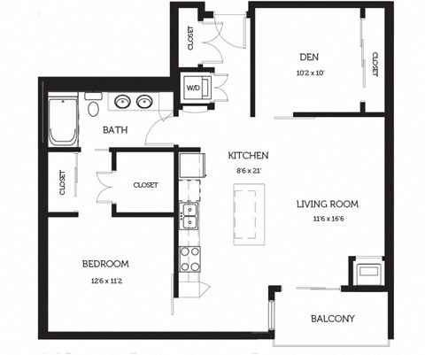 a floor plan of a room with a bedroom and a living room
