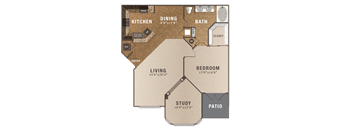 A2, 1 br, 1 ba, 965 sq. ft.