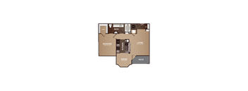 The maroneal 1 bed 1 bath floor plan A2