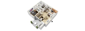 a floor plan with a bedroom and a living room