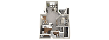 a floor plan of a house with a bedroom and a bathroom