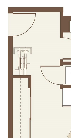 Floorplan-Studio with bike racks Floorplan-The Cordelia Studio with bike racks-Studio A3