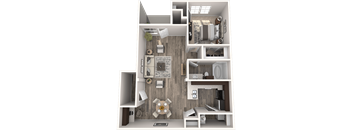 a1 floor plan  1 bedroom with 2 baths  129