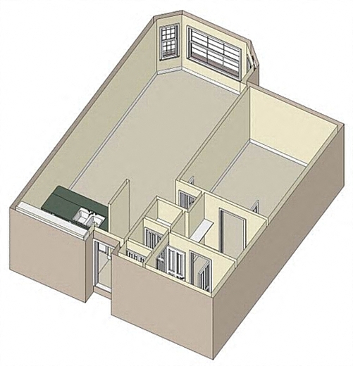 1 Bedroom A4, 1 bath floor plan