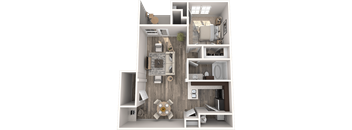 a1 floor plan  1 bedroom with 2 baths  129
