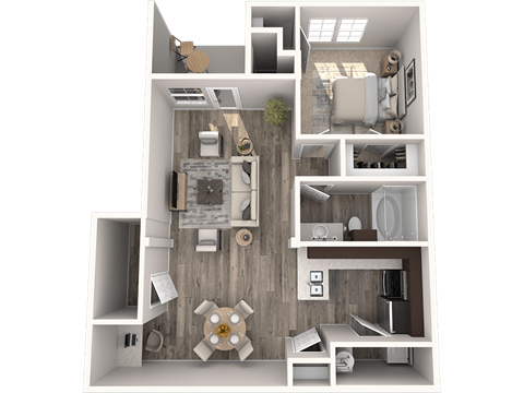 a1 floor plan  1 bedroom with 2 baths  129