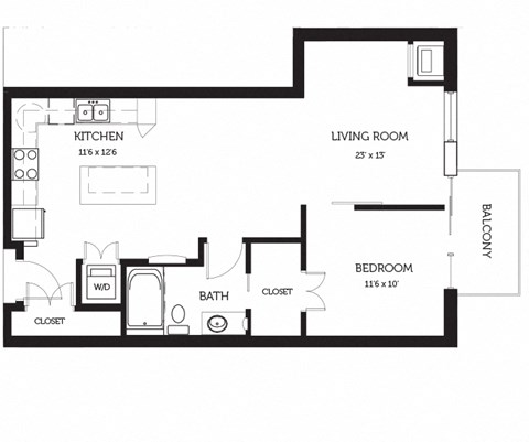 a floor plan of a house with a bedroom and a living room
