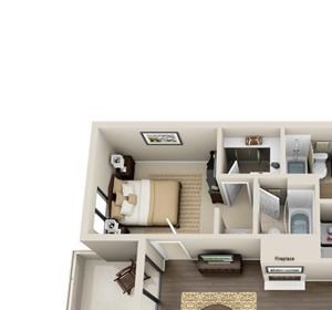 Lynx, 2 Bed 2 Bath floor plan