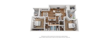 a stylized floor plan is shown in this rendering