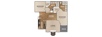 B1, 2 br, 2 ba, 1025 sq. ft.