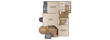 B2, 2 br, 2 ba, 1175 sq. ft.