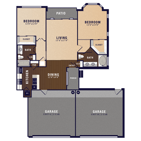 san montego 2 bed 2 bath B2 floor plan