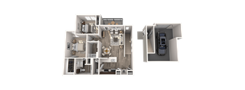 a 2103 sq ft apartment with a bedroom and a bathroom