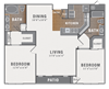 B2, 2 br, 2 ba, 1174 sq. ft.