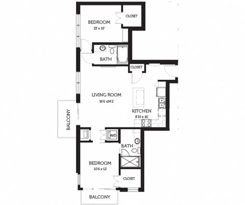 a floor plan of a house with a bedroom and a living room