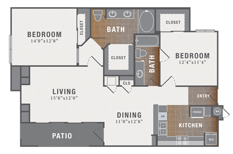 B3, 2 br, 2 ba, 1177 sq. ft.