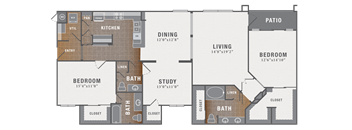 B5 Study, 2 br, 3 ba, 1787 sq. ft.