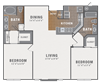 B5, 2 br, 2 ba, 1214 sq. ft.