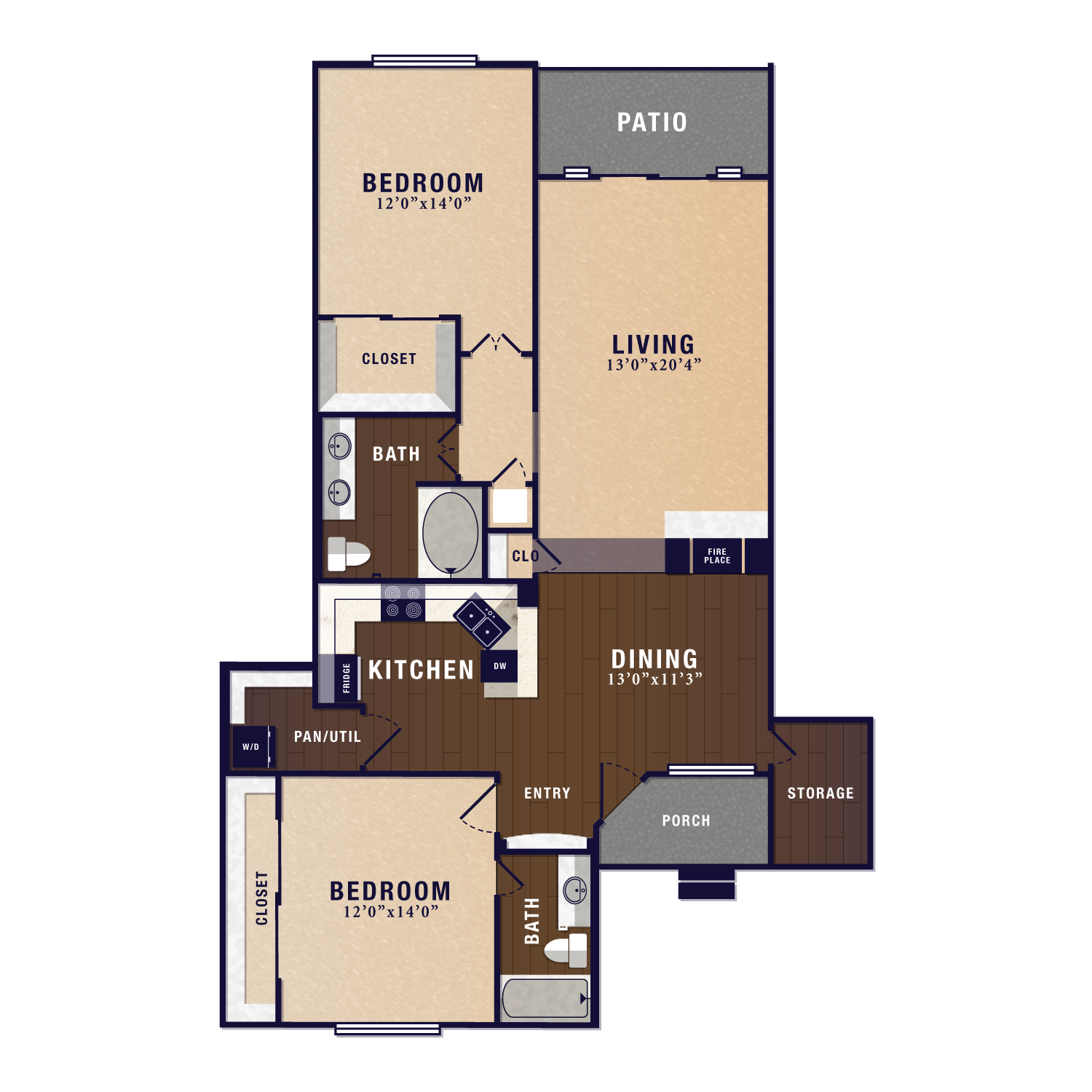 B6, 2 br, 2 ba, 1356 sq. ft.