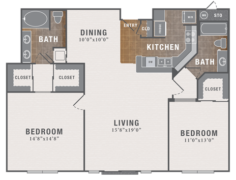B8, 2 br, 2 ba, 1266 sq. ft.