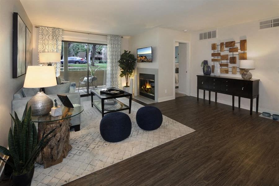living room with wood-style flooring