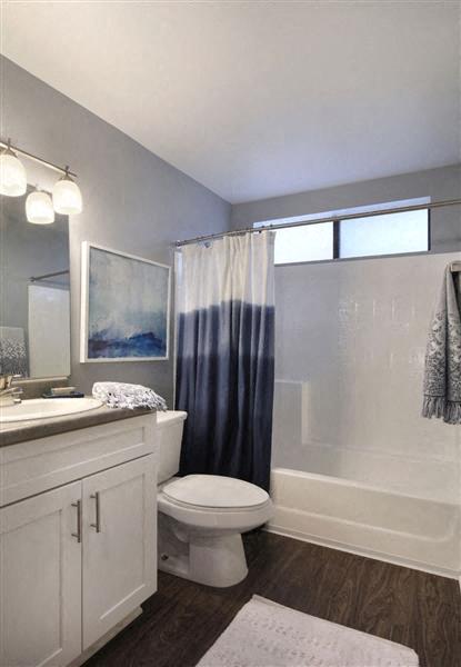 bathroom with updated materials